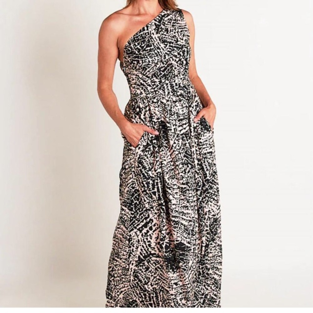 NWT Ck Bradley southside maxi dress in pinwheel black print S